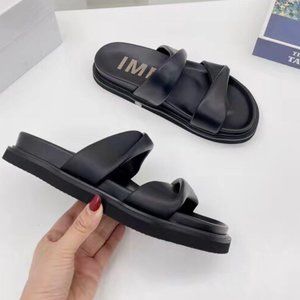 Black STRAPPY Sandal Slide Flip Women
